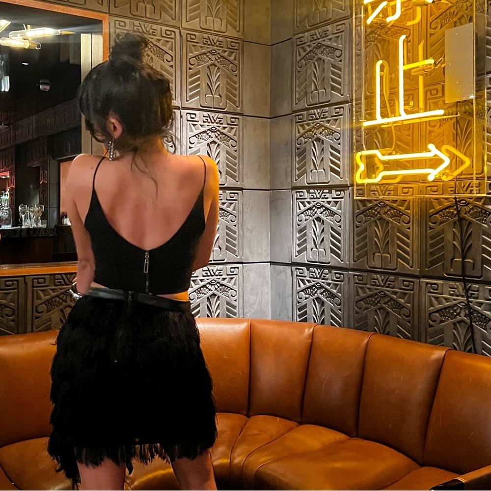 Sam Edelman Black Fringe Skirt
